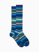Calze lunghe uomo cotone righe multicolor blu - Gallo 1927 - Official Online Shop