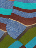 Calze lunghe uomo cotone righe multicolor azzurro - Gallo 1927 - Official Online Shop