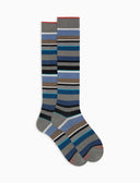 Calze lunghe uomo cotone righe multicolor grigio - Gallo 1927 - Official Online Shop