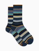 Calze corte uomo cotone righe multicolor blu - Gallo 1927 - Official Online Shop