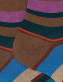 Calze corte uomo cotone righe multicolor marrone - Gallo 1927 - Official Online Shop