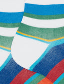 Calze corte uomo cotone righe multicolor bianco - Gallo 1927 - Official Online Shop