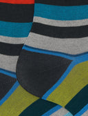 Calze corte uomo cotone righe multicolor grigio - Gallo 1927 - Official Online Shop