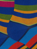 Calze corte uomo cotone righe multicolor blu - Gallo 1927 - Official Online Shop