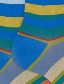 Calze corte uomo cotone righe multicolor azzurro - Gallo 1927 - Official Online Shop