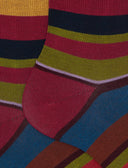 Calze corte uomo cotone righe multicolor fucsia - Gallo 1927 - Official Online Shop