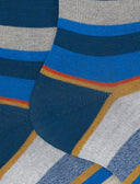 Calze corte uomo cotone righe multicolor blu - Gallo 1927 - Official Online Shop