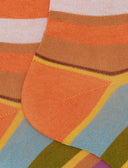 Calze corte uomo cotone righe multicolor arancio - Gallo 1927 - Official Online Shop
