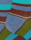 Calze corte uomo cotone righe multicolor azzurro - Gallo 1927 - Official Online Shop
