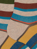 Calze corte uomo cotone righe multicolor beige - Gallo 1927 - Official Online Shop