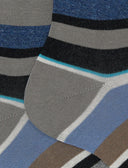 Calze corte uomo cotone righe multicolor grigio - Gallo 1927 - Official Online Shop