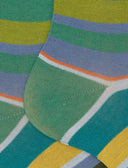 Calze corte uomo cotone righe multicolor verde - Gallo 1927 - Official Online Shop
