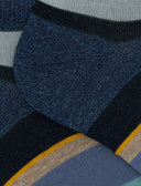 Calze fantasmini uomo cotone righe multicolor blu - Gallo 1927 - Official Online Shop