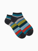 Calze fantasmini uomo cotone righe multicolor grigio - Gallo 1927 - Official Online Shop