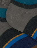 Calze fantasmini uomo cotone righe multicolor grigio - Gallo 1927 - Official Online Shop
