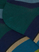 Calze fantasmini uomo cotone righe multicolor verde - Gallo 1927 - Official Online Shop