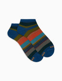 Calze fantasmini uomo cotone righe multicolor blu - Gallo 1927 - Official Online Shop