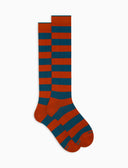 Calze lunghe uomo cotone righe bicolore arancio - Gallo 1927 - Official Online Shop