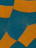 Calze lunghe uomo cotone righe bicolore azzurro - Gallo 1927 - Official Online Shop