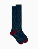 Calze lunghe uomo cotone fantasia pois blu - Gallo 1927 - Official Online Shop