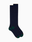 Calze lunghe uomo cotone fantasia pois blu - Gallo 1927 - Official Online Shop