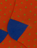 Calze lunghe uomo cotone fantasia pois arancio - Gallo 1927 - Official Online Shop