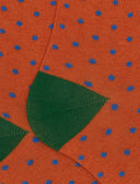 Calze lunghe uomo cotone fantasia pois arancio - Gallo 1927 - Official Online Shop