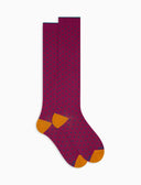 Calze lunghe uomo cotone fantasia pois fucsia - Gallo 1927 - Official Online Shop
