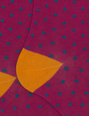 Calze lunghe uomo cotone fantasia pois fucsia - Gallo 1927 - Official Online Shop