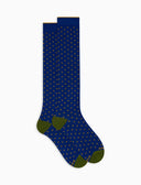 Calze lunghe uomo cotone fantasia pois blu - Gallo 1927 - Official Online Shop
