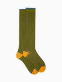 Calze lunghe uomo cotone fantasia pois verde - Gallo 1927 - Official Online Shop