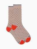 Calze corte uomo cotone fantasia pois beige - Gallo 1927 - Official Online Shop