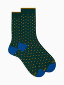 Calze corte uomo cotone fantasia pois verde - Gallo 1927 - Official Online Shop