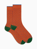 Calze corte uomo cotone fantasia pois arancio - Gallo 1927 - Official Online Shop