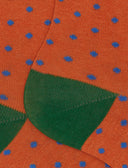 Calze corte uomo cotone fantasia pois arancio - Gallo 1927 - Official Online Shop