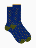 Calze corte uomo cotone fantasia pois blu - Gallo 1927 - Official Online Shop