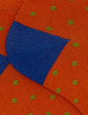 Calze fantasmini uomo cotone fantasia pois arancio - Gallo 1927 - Official Online Shop