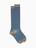 Calze lunghe uomo cotone righe windsor beige - Gallo 1927 - Official Online Shop