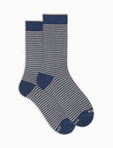 Calze corte uomo cotone righe windsor blu - Gallo 1927 - Official Online Shop