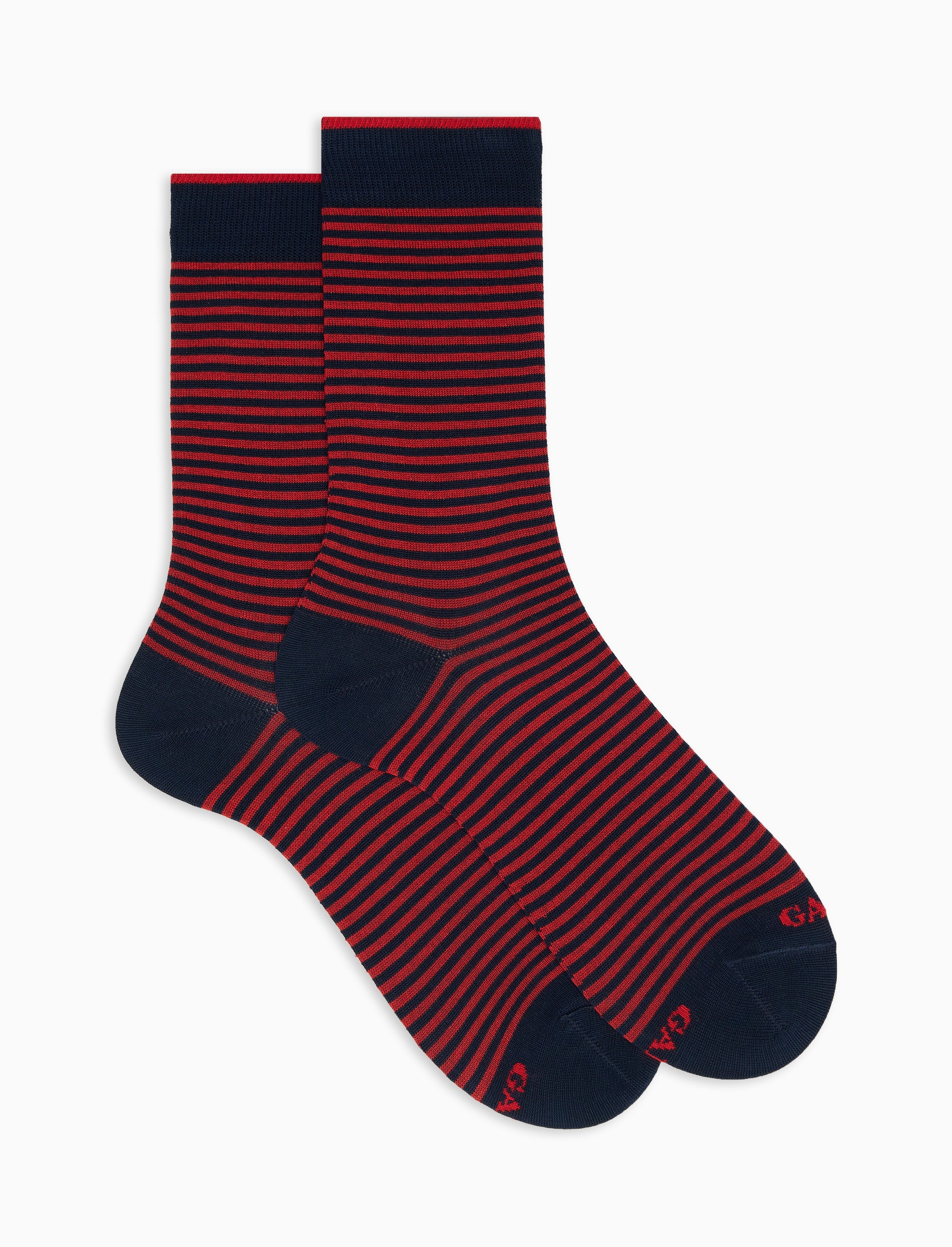 Men's short ocean blue/amaranth light cotton socks with Windsor stripes ...