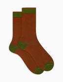 Calze corte uomo cotone righe windsor verde - Gallo 1927 - Official Online Shop