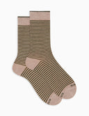Calze corte uomo cotone righe windsor beige - Gallo 1927 - Official Online Shop