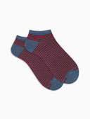 Calze fantasmini uomo cotone righe windsor azzurro - Gallo 1927 - Official Online Shop