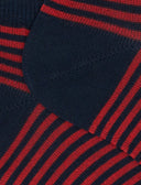 Calze fantasmini uomo cotone leggero oltremare/amaranto righe windsor - Gallo 1927 - Official Online Shop