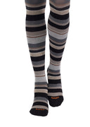 Collant donna cotone nero righe multicolor - Gallo 1927 - Official Online Shop