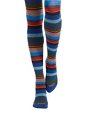 Collant donna cotone blu righe multicolor - Gallo 1927 - Official Online Shop