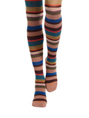 Collant donna cotone beige righe multicolor - Gallo 1927 - Official Online Shop
