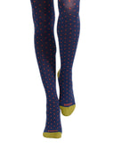Collant donna cotone blu fantasia pois - Gallo 1927 - Official Online Shop