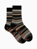 Calze corte antiscivolo uomo cotone nero righe multicolor - Gallo 1927 - Official Online Shop