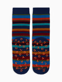 Calze corte antiscivolo uomo cotone blu righe multicolor - Gallo 1927 - Official Online Shop